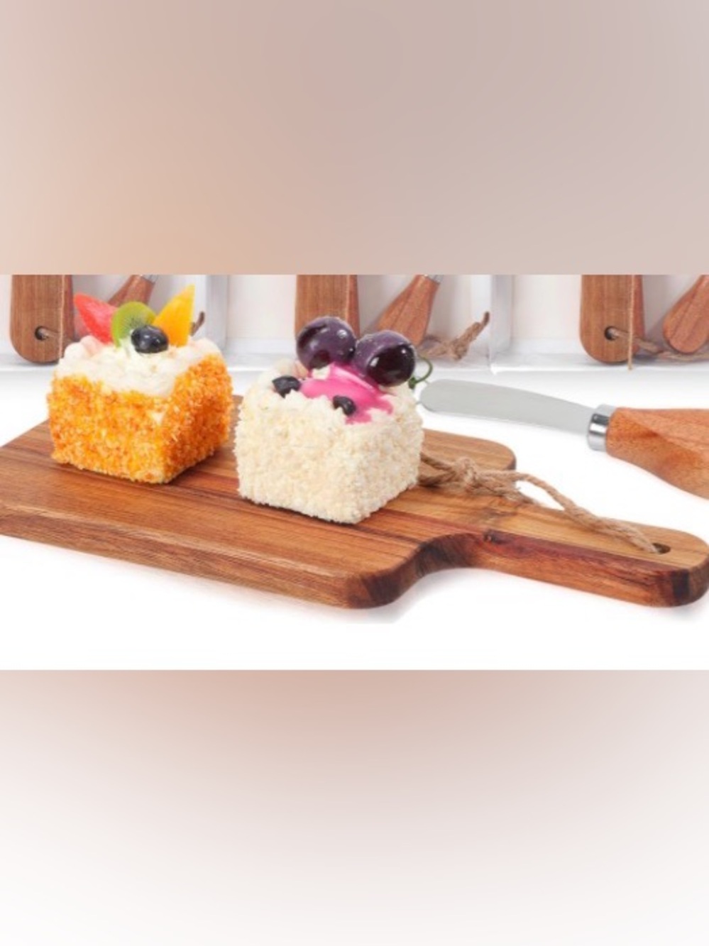 Geetery Mini Charcuterie Board Acacia Wood Mini Cutting Board w serving knife